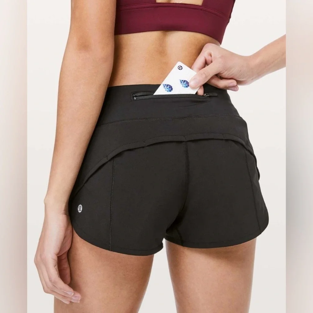 Lululemon Speed Up Short 2.5” Low Rise Black Sz 8 Second Release Retired Edition